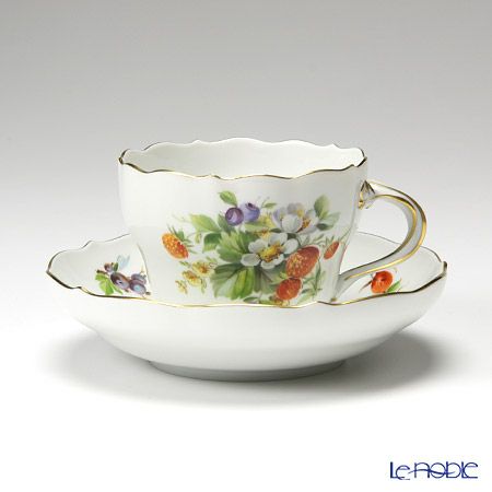 マイセン（Meissen） 果物文様 240210／00582 コーヒーカップ＆ソーサー 200ml イチゴ