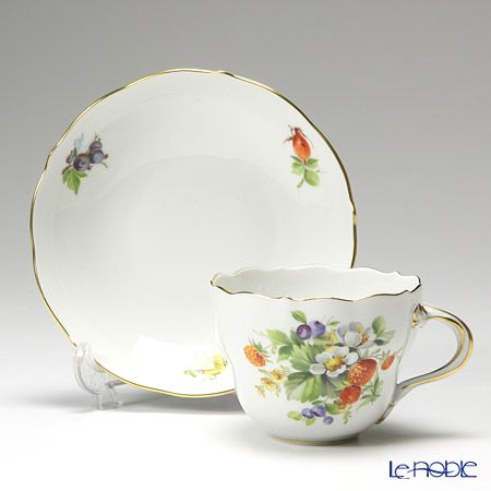 マイセン（Meissen） 果物文様 240210／00582 コーヒーカップ＆ソーサー 200ml イチゴ