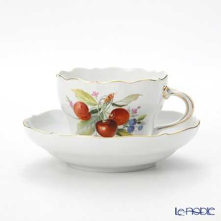マイセン（Meissen） 果物文様 240210／00582 コーヒーカップ＆ソーサー 200ml チェリー