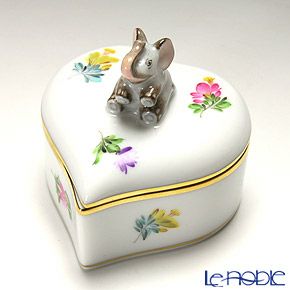 ヘレンド ミルフルール MF 06114-0-71 オーバルボックス（クマ