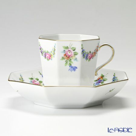 ヘレンド リヒテンシュタインブーケ LTBS 004304-0-00 オクタゴナルカップ＆ソーサー