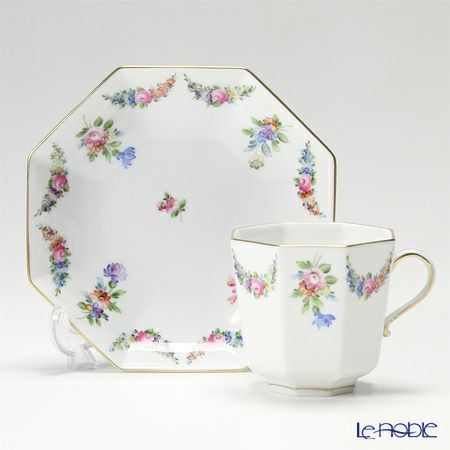 ヘレンド リヒテンシュタインブーケ LTBS 004304-0-00 オクタゴナルカップ＆ソーサー