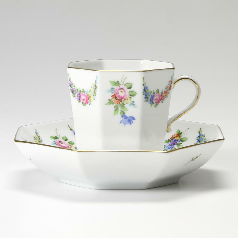 ヘレンド リヒテンシュタインブーケ LTBS 004304-0-00 オクタゴナルカップ＆ソーサー