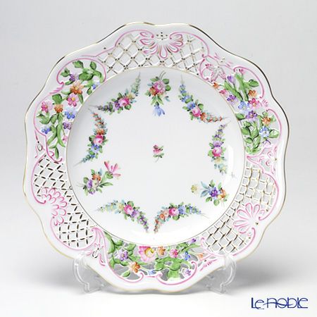 ヘレンド リヒテンシュタインブーケ LTBS 08406-0-50 プレート（オープンワーク） 25.8cm