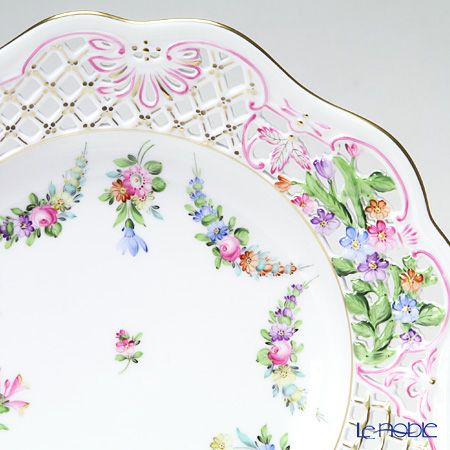 ヘレンド リヒテンシュタインブーケ LTBS 08406-0-50 プレート（オープンワーク） 25.8cm