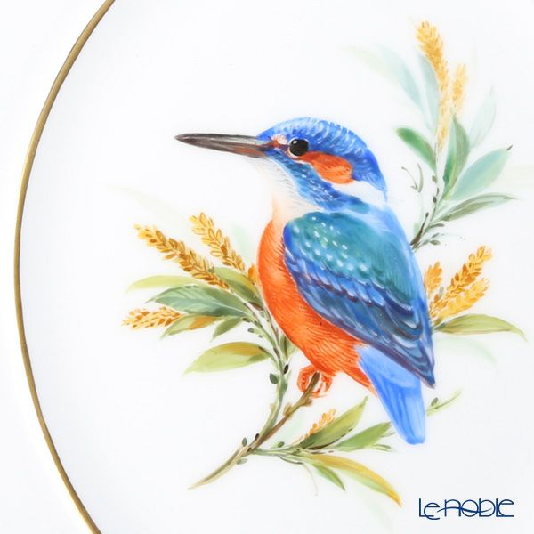 マイセン（Meissen） 陶板 鳥 260110／53n32 Kingfisher カワセミ 18×15cm