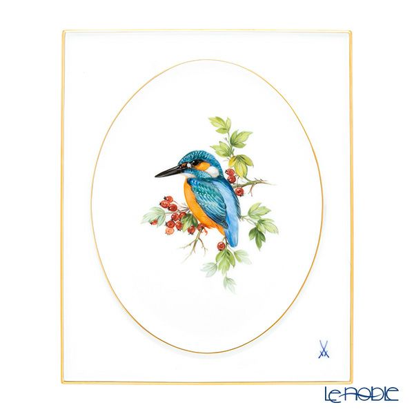 マイセン 陶板 鳥（カワセミ） 20.5×25cm 260110／53n31／Kingfisher
