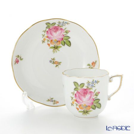 ヘレンド プティットローズブーケ PBR-1 00707-0-00 モカカップ＆ソーサー 150ml（ピンク）