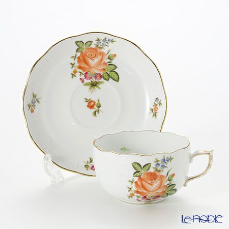 ヘレンド プティットローズブーケ PBR-2 00724-0-00 ティーカップ＆ソーサー 200ml オレンジ
