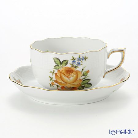 ヘレンド プティットローズブーケ PBR-3 00724-0-00 ティーカップ＆ソーサー 200ml イエロー