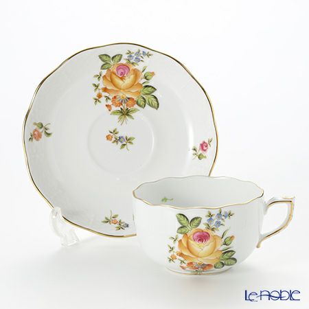 ヘレンド プティットローズブーケ PBR-4 00724-0-00 ティーカップ＆ソーサー 200ml イエロー／ピンク