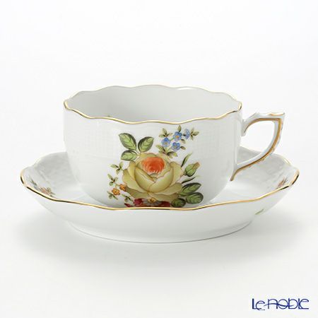 ヘレンド プティットローズブーケ PBR-5 00724-0-00 ティーカップ＆ソーサー 200ml イエロー／オレンジ