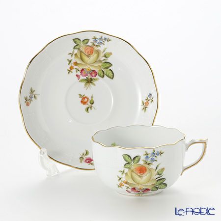 ヘレンド プティットローズブーケ PBR-5 00724-0-00 ティーカップ＆ソーサー 200ml イエロー／オレンジ