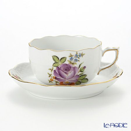 ヘレンド プティットローズブーケ PBR-6 00724-0-00 ティーカップ＆ソーサー 200ml パープル