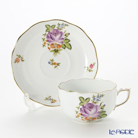 ヘレンド プティットローズブーケ PBR-6 00724-0-00 ティーカップ＆ソーサー 200ml パープル