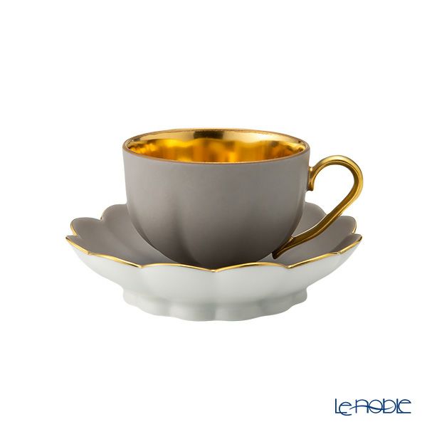 アウガルテン（AUGARTEN） メロン スモークグレー＆ゴールド （6925RM） モカカップ＆ソーサー（015）
