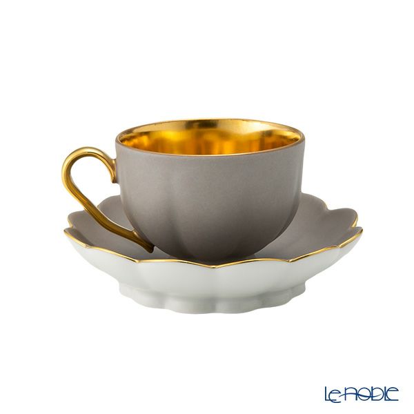 アウガルテン（AUGARTEN） メロン スモークグレー＆ゴールド （6925RM） モカカップ＆ソーサー（015）