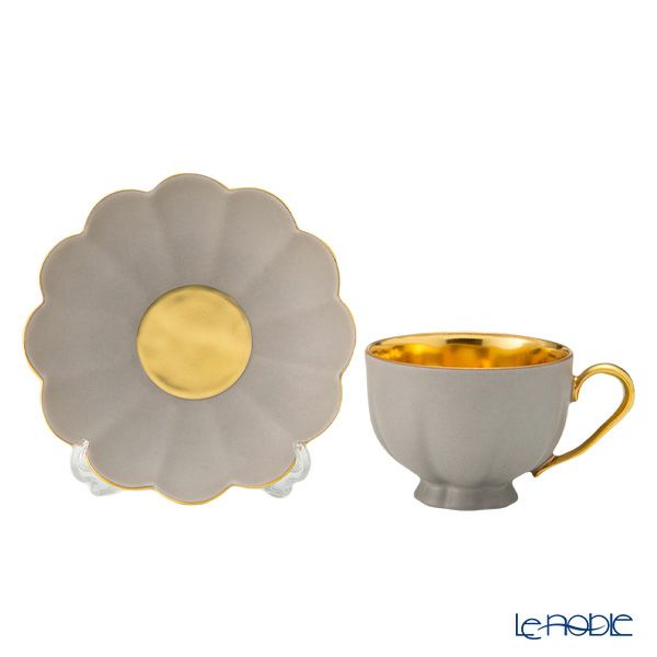 アウガルテン（AUGARTEN） メロン スモークグレー＆ゴールド （6925RM） モカカップ＆ソーサー（015）