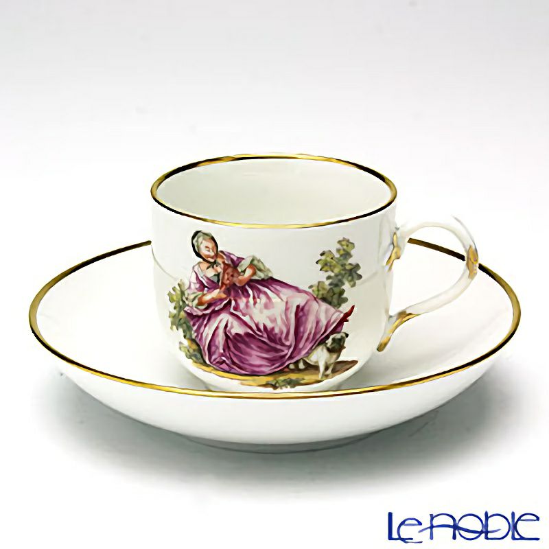 マイセン（Meissen） リミテッドエディション 290885／10580 コーヒーカップ＆ソーサー（パグと貴婦人） 世界限定コレクション
