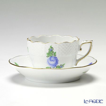 ヘレンド プティットローズ ブルー PRB 00711-0-00 モカカップ＆ソーサー 100ml