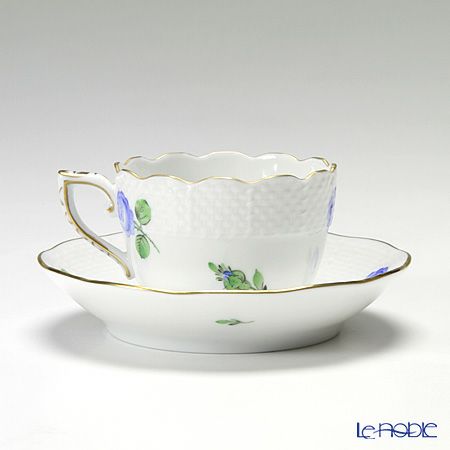 ヘレンド プティットローズ ブルー PRB 00711-0-00 モカカップ＆ソーサー 100ml