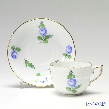 ヘレンド プティットローズ ブルー PRB 00711-0-00 モカカップ＆ソーサー 100ml