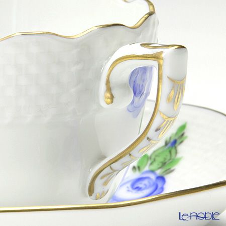 ヘレンド プティットローズ ブルー PRB 00711-0-00 モカカップ＆ソーサー 100ml