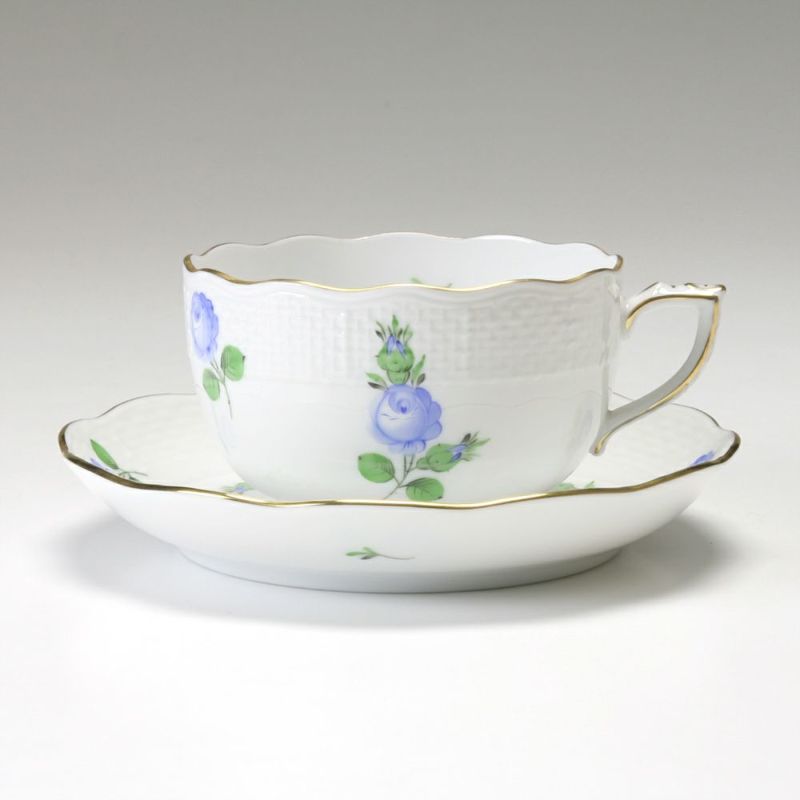 ヘレンド プティットローズ ブルー PRB 00724-0-00 ティーカップ＆ソーサー 200ml