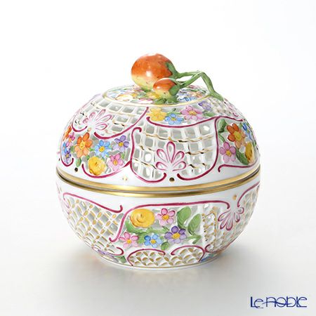 ヘレンド ファンタジー C 06213-0-11／6210 透かしボンボン入れ