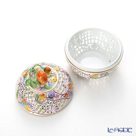 ヘレンド ファンタジー C 06213-0-11／6210 透かしボンボン入れ（ストロベリー）