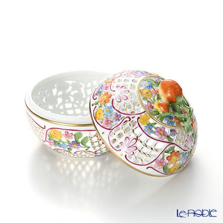 ヘレンド ファンタジー C 06213-0-11／6210 透かしボンボン入れ（ストロベリー）