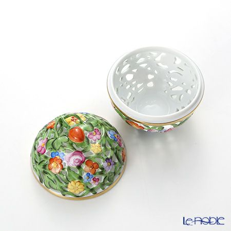 ヘレンド ファンタジー C 06214-0-11／6213 透かしボンボン入れ（ストロベリー）