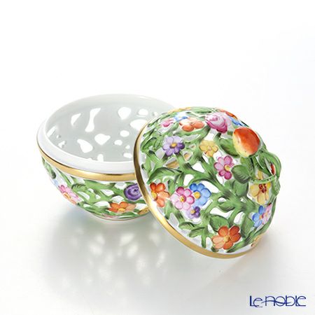 ヘレンド ファンタジー C 06214-0-11／6213 透かしボンボン入れ（ストロベリー）