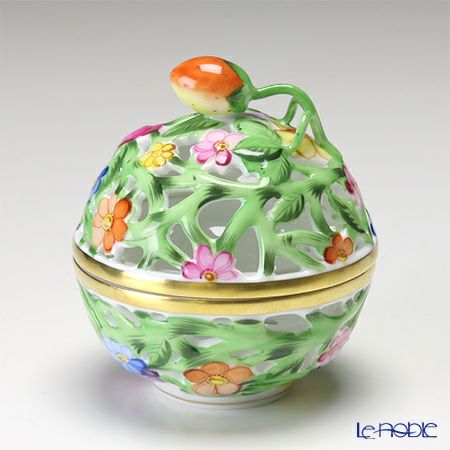 ヘレンド ファンタジー C 06215-0-11／6214 透かしボンボン入れ（ストロベリー）