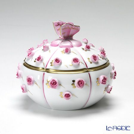 ヘレンド C-P 06266-0-17 ローズボンボン入れ 蝶