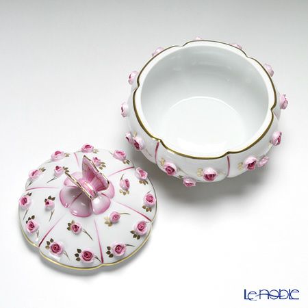 ヘレンド C-P 06266-0-17 ローズボンボン入れ 蝶