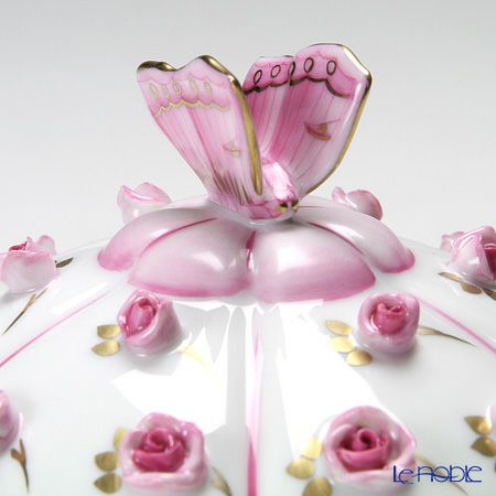 ヘレンド C-P 06266-0-17 ローズボンボン入れ 蝶