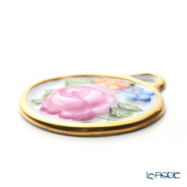 ヘレンド ペンダントトップ C 08073-0-00 フラワーラウンドピンク 4cm（ローズ）