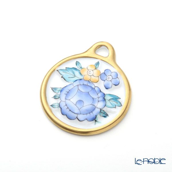 ヘレンド ペンダントトップ C3 08073-0-00 フラワーラウンドブルー 4cm