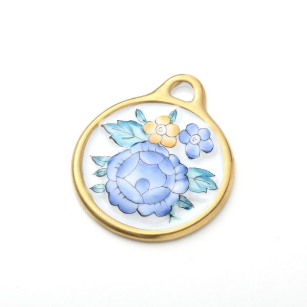 ヘレンド ペンダントトップ C3 08073-0-00 フラワーラウンドブルー 4cm
