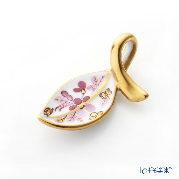 ヘレンド ペンダントトップ C6 08169-0-00 リーフ ボルドー 4×3.5cm