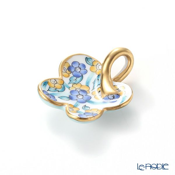 ヘレンド ペンダントトップ C1 08176-0-03 フラワー ブルー 4×3.5cm