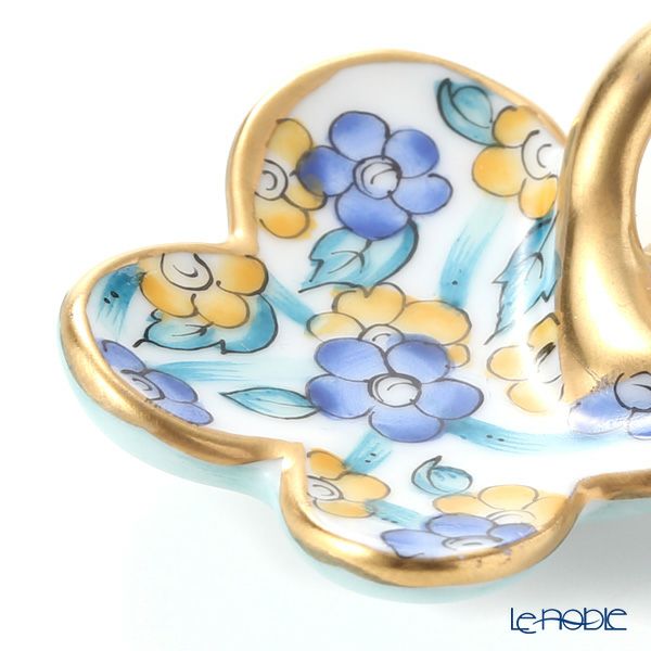 ヘレンド ペンダントトップ C1 08176-0-03 フラワー ブルー 4×3.5cm