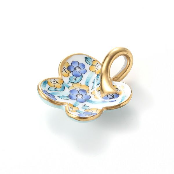 ヘレンド ペンダントトップ C1 08176-0-03 フラワー ブルー 4×3.5cm