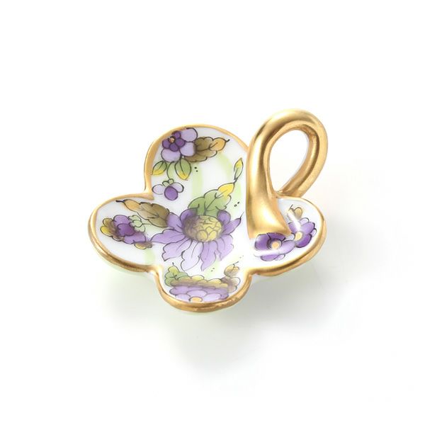 ヘレンド ペンダントトップ C4 08176-0-00 フラワー パープル 4×3.5cm