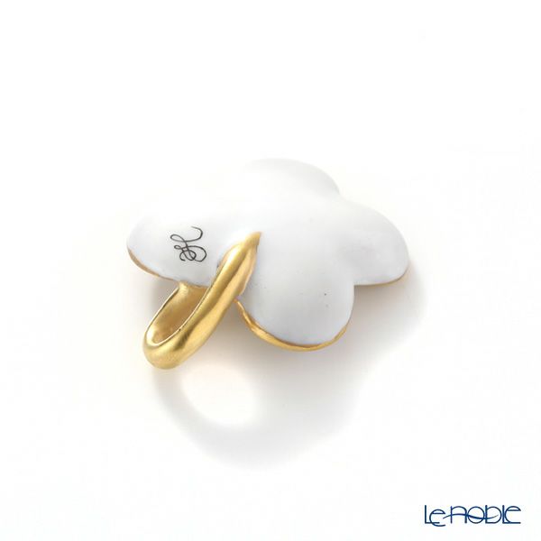 ヘレンド ペンダントトップ C1 08176-0-05 フワラー ブラック／オレンジ 4×3.5cm