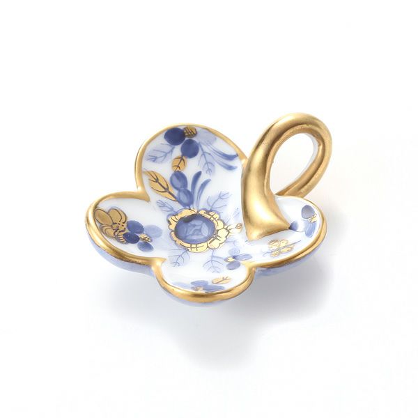 ヘレンド ペンダントトップ C1 08176-0-07 フラワー インディゴ 4×3.5cm