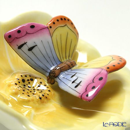 ヘレンド ファンタジー CD1 09252-0-17 葉とチョウ 6.5cm イエロー