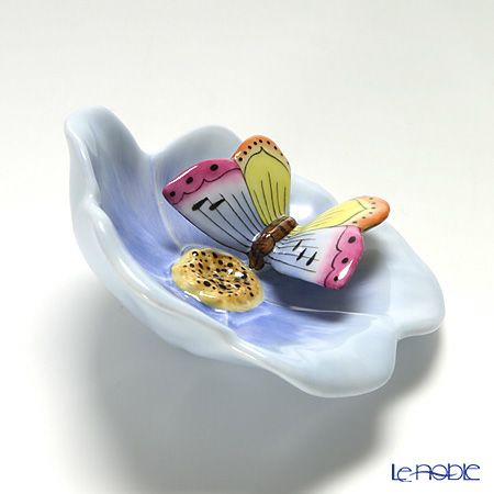 ヘレンド ファンタジー CD 09252-0-17 葉とチョウ 6.5cm ブルー