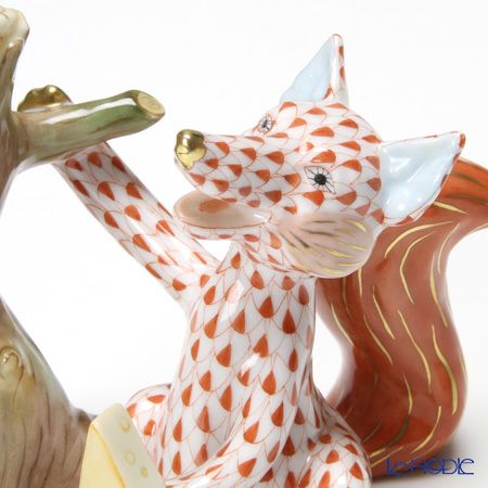 ヘレンド人形 15693-0-00 VH キツネとカラス 12.5cm